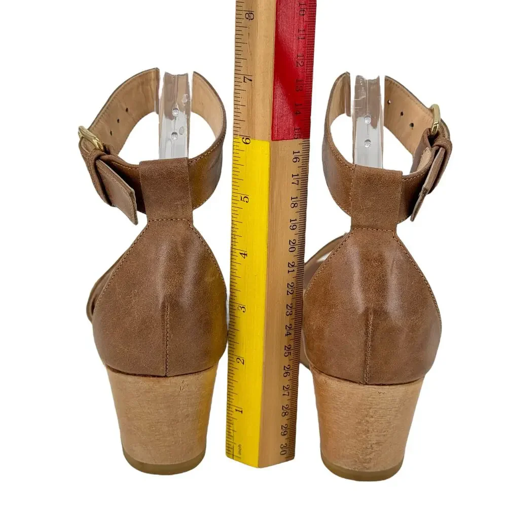 Emerson Fry Ankle Strap Wedge Platform Sandal Women's SZ 7 Brown Resort Summer - Picture 6 of 12